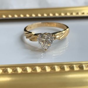 14k Diamonique Yellow Gold Ring DQ